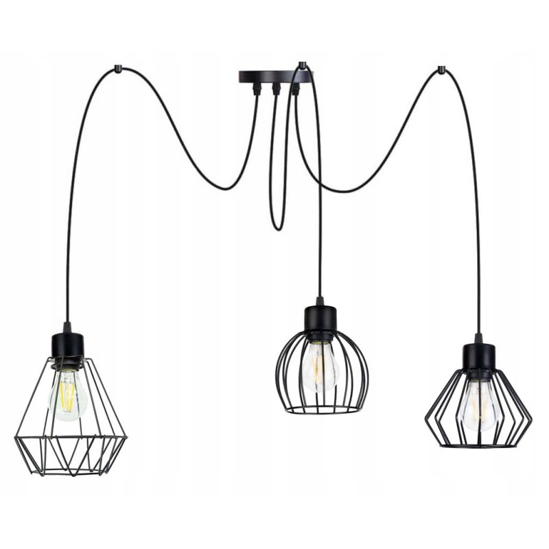 PODSTAWA BAZA LAMPA SUFITOWA WISZĄCA ZWIS LOFT PAJĄK NA 3X E27 POD KLOSZ