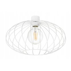 Lampa wisząca zwis żyrandol sufit loft drut biały Elipsa 35cm na E27