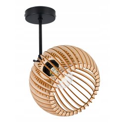 Lampa kinkiet ścienny regulowany LOFT klosz kula 36 Drewno na 1x e27