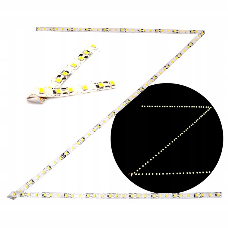 TAŚMA LED ZIG ZAG do zakrętów SKRĘTNA Typ S gięta 12V 7,2W/m IP20 6mm 1m CW