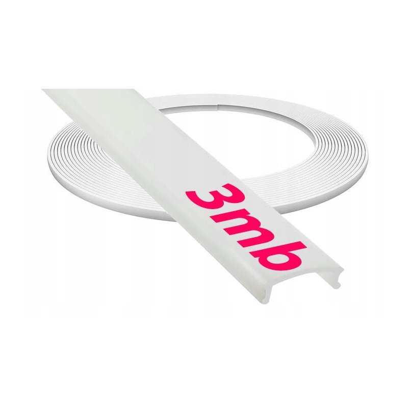 Klosz PCV do profili ALUMINIOWYCH LED typ A, B, C mleczny długi 3mb 3m
