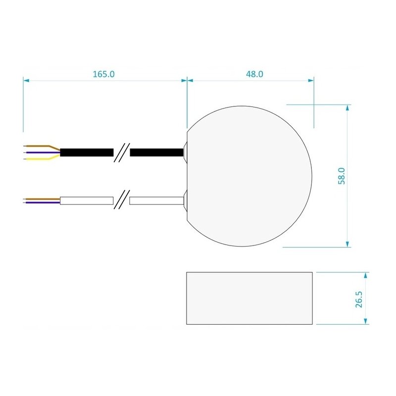 Zasilacz do puszki fi60 do taśm LED 24V 30W 1,25A dopuszkowy IP67 hermetyk