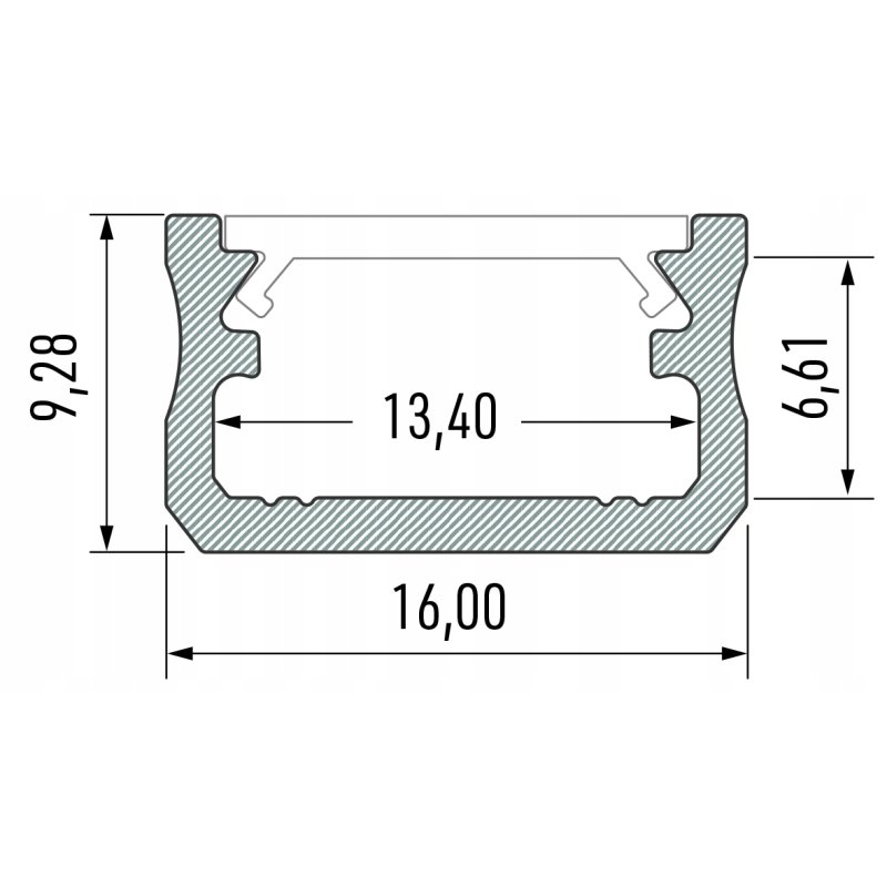 PROFIL ALUMINIOWY NAWIERZCHNIOWY typ A srebrny do taśm LED 3m