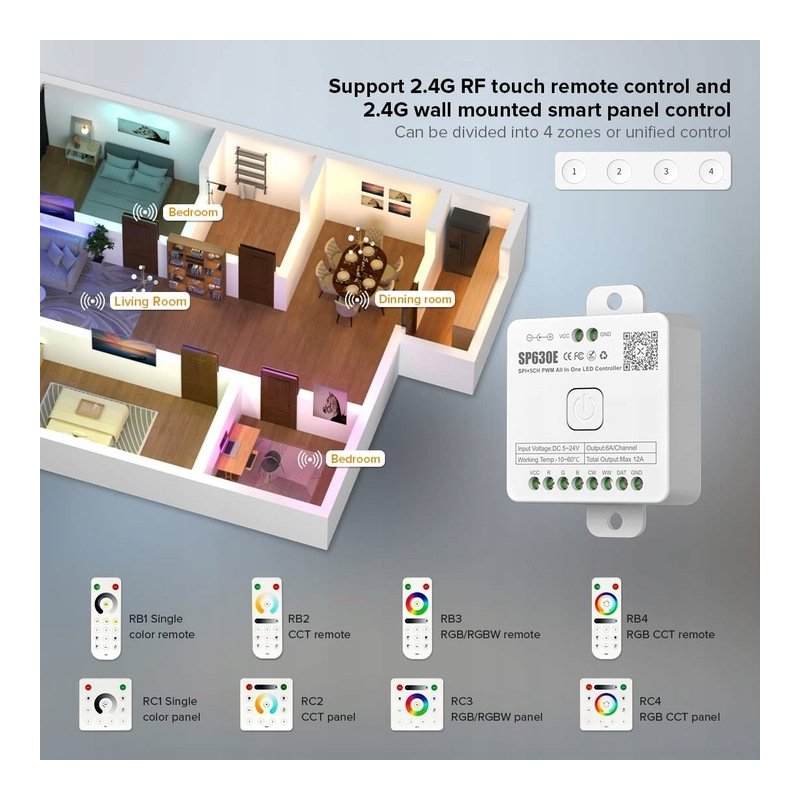 Kontroler Magic CYFROWY do taśm led multi muzyczny sterownik SPI PWM 5-24V