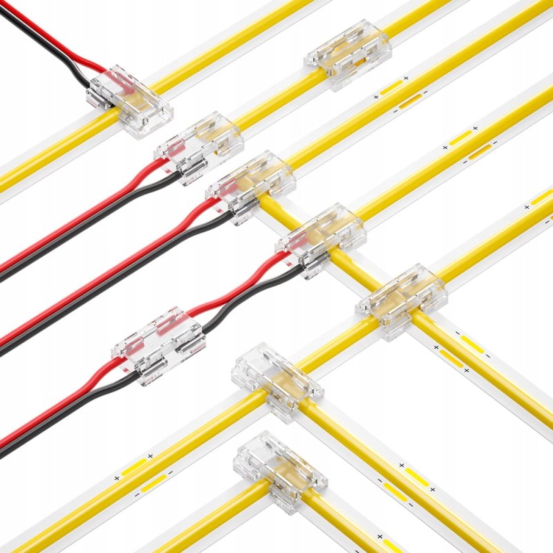 Złączka multi funckyjna narożna prosta do taśmy led 8mm SMD COB i przewodów