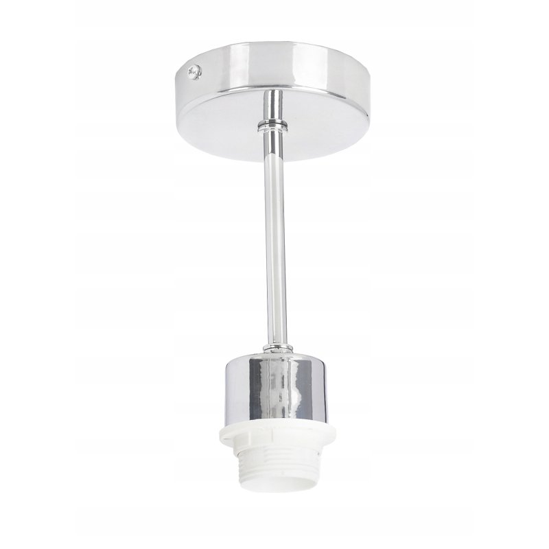 PODSTAWA BAZA LAMPA SUFITOWA WISZĄCA STAŁA CHROM METAL NA 1X E27 POD KLOSZ