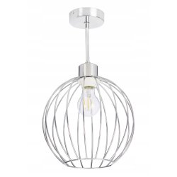 PODSTAWA BAZA LAMPA SUFITOWA WISZĄCA STAŁA CHROM METAL NA 1X E27 POD KLOSZ
