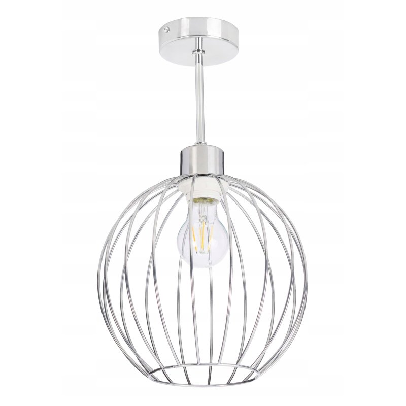 PODSTAWA BAZA LAMPA SUFITOWA WISZĄCA STAŁA CHROM METAL NA 1X E27 POD KLOSZ