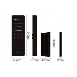 Pilot RF C6 czarny do sterowników SPI cyfrowych WS2811 WS2812 WS2814 5-24V