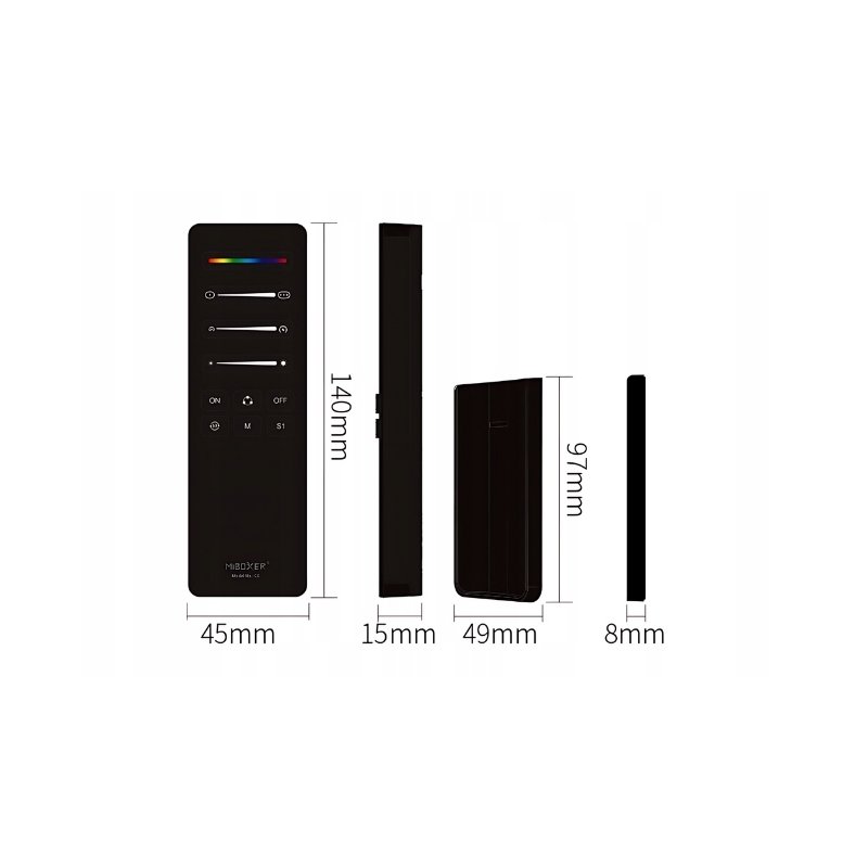 Pilot RF C6 czarny do sterowników SPI cyfrowych WS2811 WS2812 WS2814 5-24V