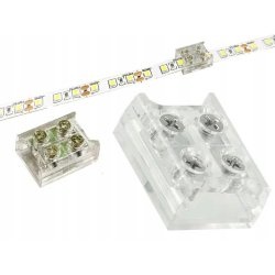 Złączka SZYBKA fix śrubowana łącznik do taśm LED COB i SMD 8mm taśma-taśma