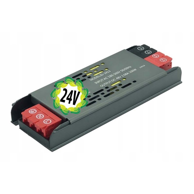 Zasilacz PROFESJONALNY płaski 24V 4,15A MOCNY 100W IP20 SUPER SLIM taśm led