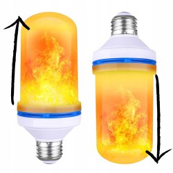ŻARÓWKA LED E27 3W IMITUJĄCA żywy PŁOMIEŃ OZDOBNA barwa CIEPŁA