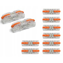 10x Szybkozłączka Elektryczna Przelotowa 1-torowa 4mm ZŁĄCZKA zacisk prosta