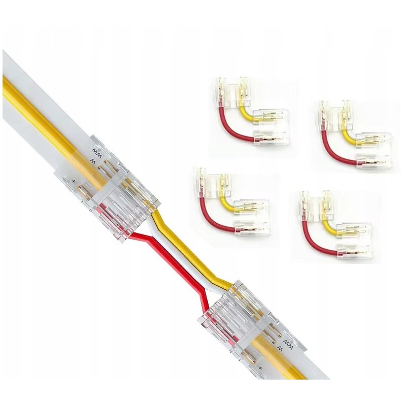 2x Złączka do taśm LED COB CCT multiwhite IP20 10mm łącznik kątowy na 3 PIN
