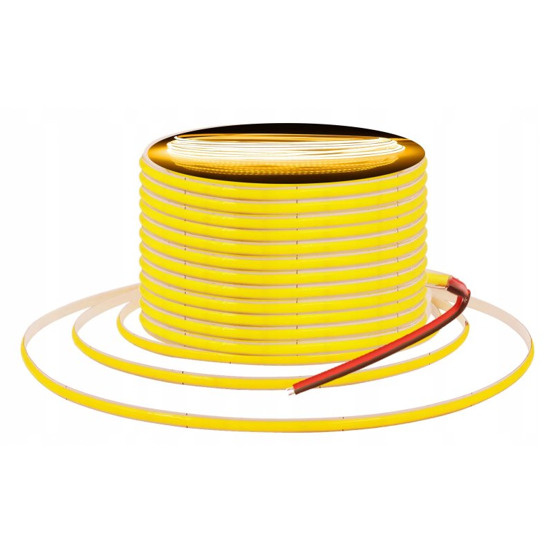 Taśma LED COB WĄSKA 5mm 12V 384diod/m neon linia ŚWIATŁA kolor ŻÓŁTY 5m