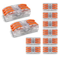10x Szybkozłączka Elektryczna Przelotowa 3-torowa 4mm ZŁĄCZKA zacisk prosta
