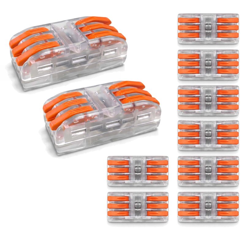 10x Szybkozłączka Elektryczna Przelotowa 3-torowa 4mm ZŁĄCZKA zacisk prosta
