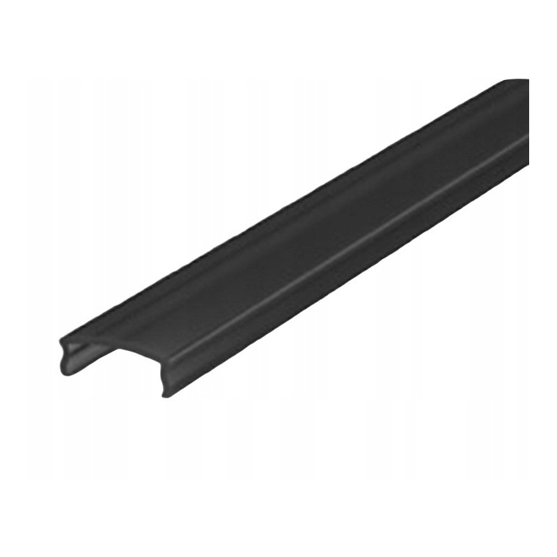 PROFIL aluminiowy NAWIERZCHNIOWY czarny + KLOSZ CIEMNY zaślepki 2m do led