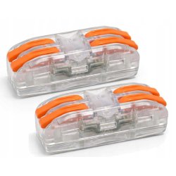 2x Szybkozłączka Elektryczna Przelotowa 2-torowa 4mm ZŁĄCZKA zacisk prosta