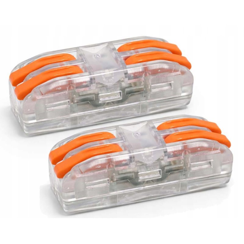 2x Szybkozłączka Elektryczna Przelotowa 2-torowa 4mm ZŁĄCZKA zacisk prosta