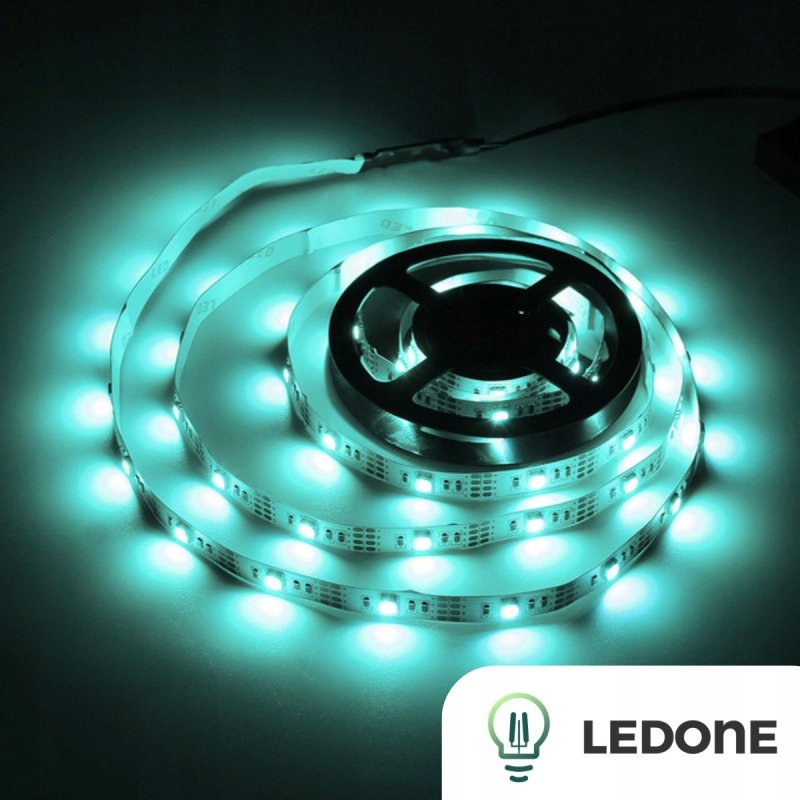 TAŚMA LED RGB ZESTAW 5m 5050 KOLOROWE NA PILOTA PILOT Z ZASILACZEM