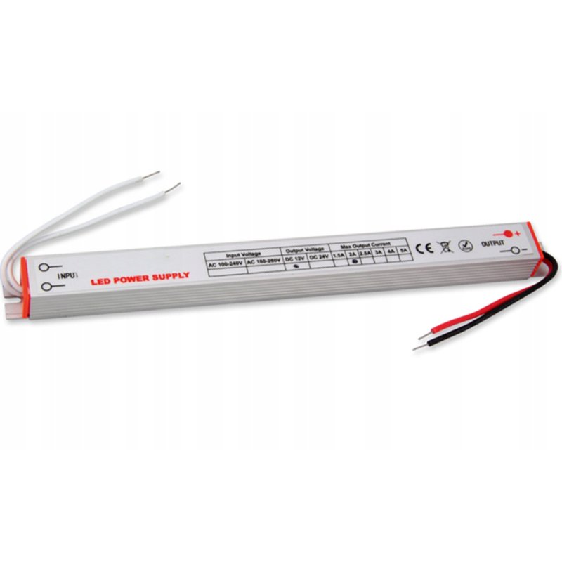 Zasilacz napięciowy 12V 24W 2A ultra slim montażowy do taśm LED cienki