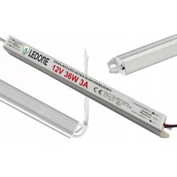 Zasilacz napięciowy 12V 36W 3A ultra slim montażowy do taśm LED cienki