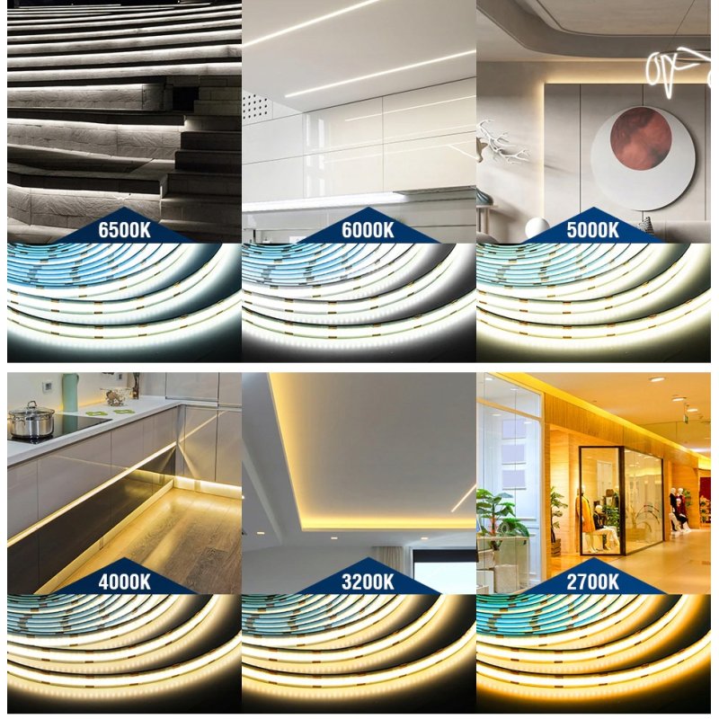 Taśma LED COB 12V 608 diod 14W na 1mb linia MULTIWHITE CCT