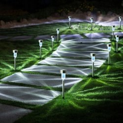 Zestaw 6x Lampka ogrodowa SOLARNA mała Inox LAMPA wbijana LED barwa ZIMNA