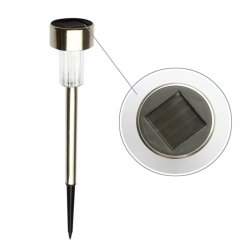 Zestaw 6x Lampka ogrodowa SOLARNA mała Inox LAMPA wbijana LED barwa ZIMNA