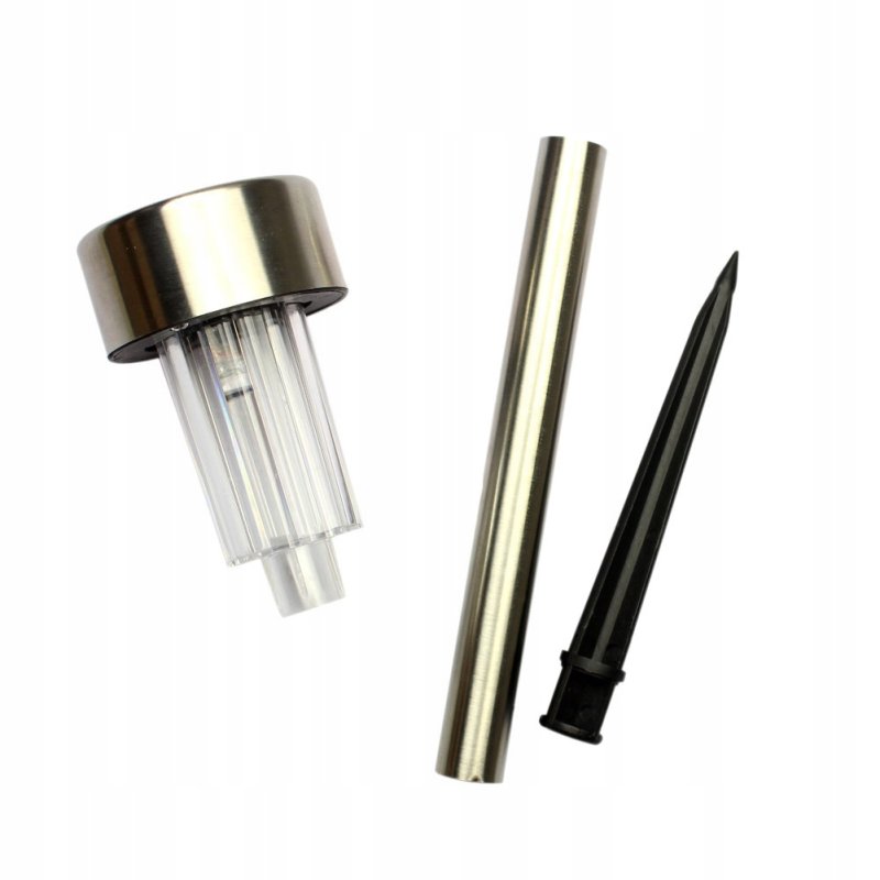 Zestaw 6x Lampka ogrodowa SOLARNA mała Inox LAMPA wbijana LED barwa ZIMNA