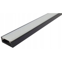 PROFIL PCV CZARNY NAWIERZCHNIOWY do LED 1m +KLOSZ