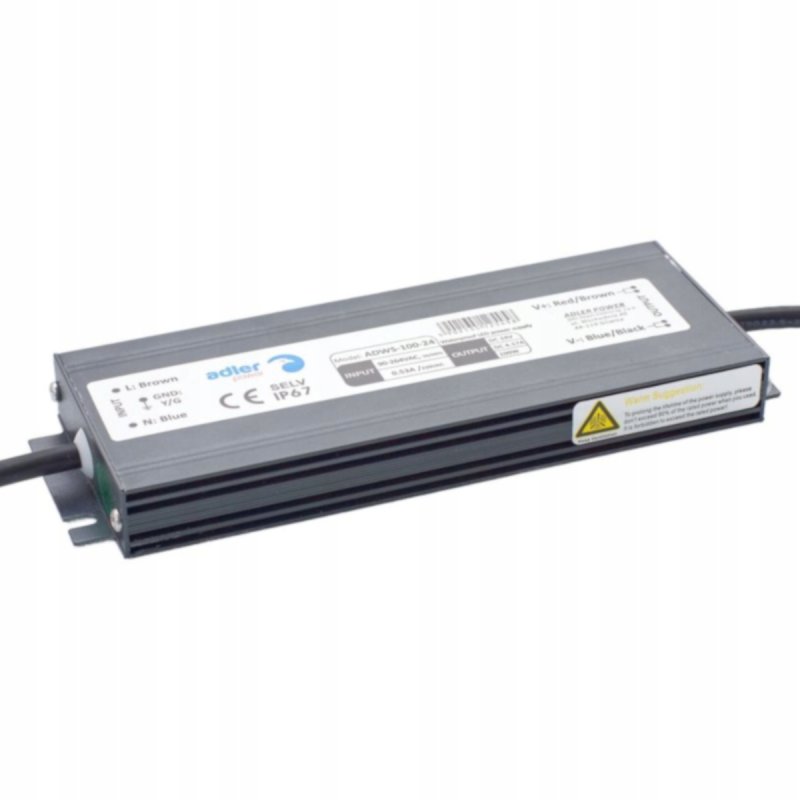 ZASILACZ HERMETYCZNY PROFESJONALNY 24V 100W 4,17A wodoodporny taśm LED IP67