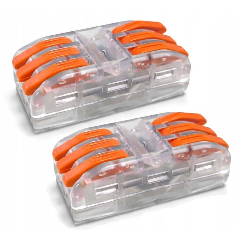 2x Szybkozłączka Elektryczna Przelotowa 3-torowa 4mm ZŁĄCZKA zacisk prosta