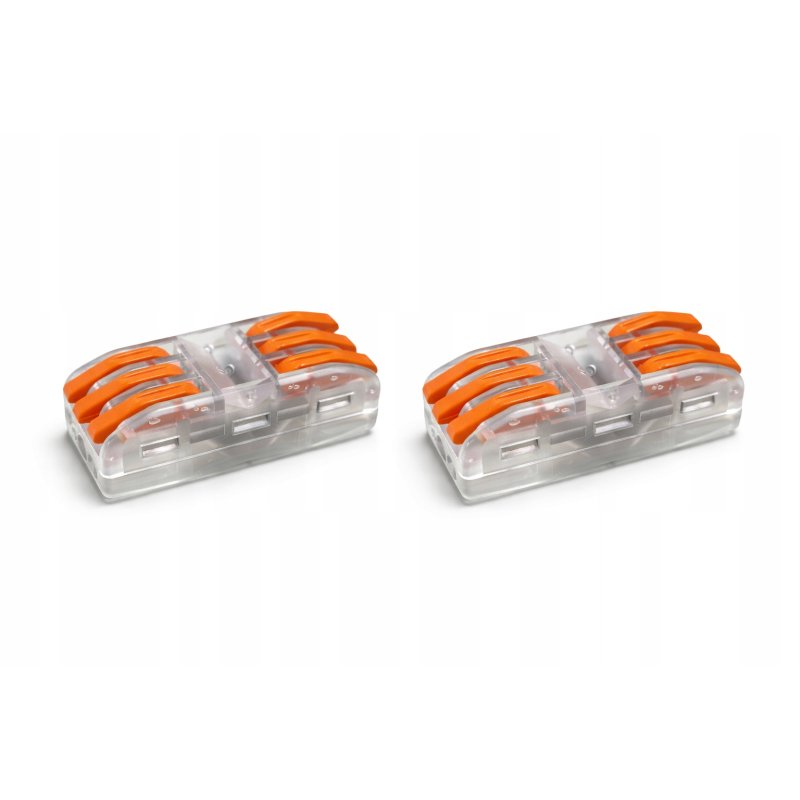 2x Szybkozłączka Elektryczna Przelotowa 3-torowa 4mm ZŁĄCZKA zacisk prosta