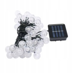 GIRLANDA solarna ciepła Lampki ogrodowe SOLARNE 20 LED kulki CIEPŁE 4,5m
