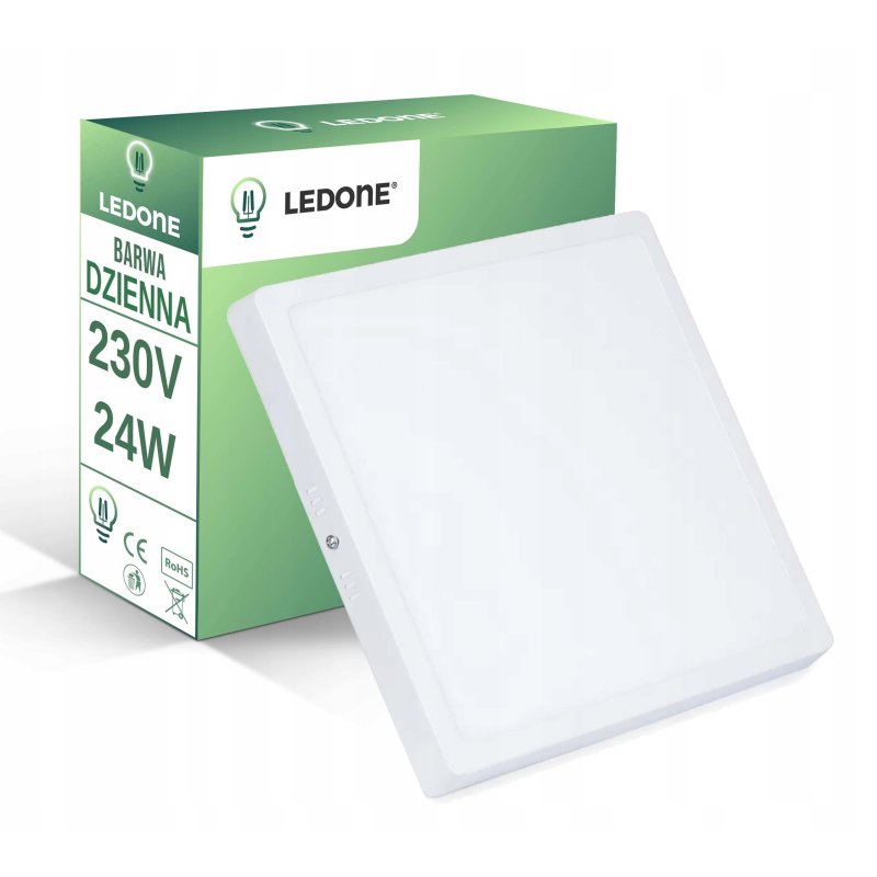 Panel LED 24W KWADRAT NATYNKOWY PLAFON SUFITOWY NW
