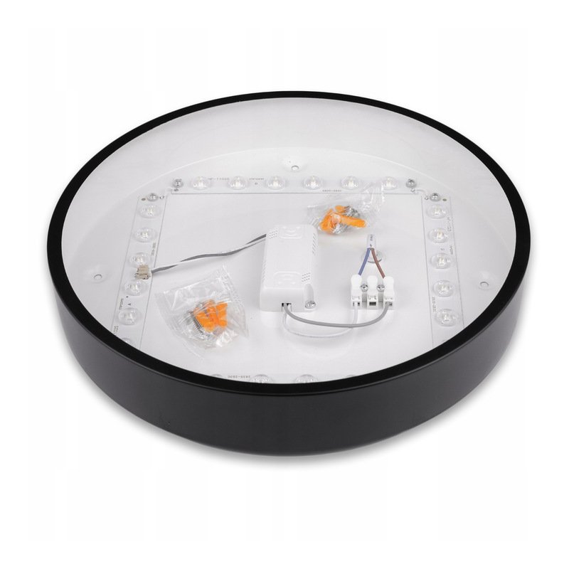 Plafon panel natynkowy Lampa LED 48W barwa neutralna czarny 40cm okrągła