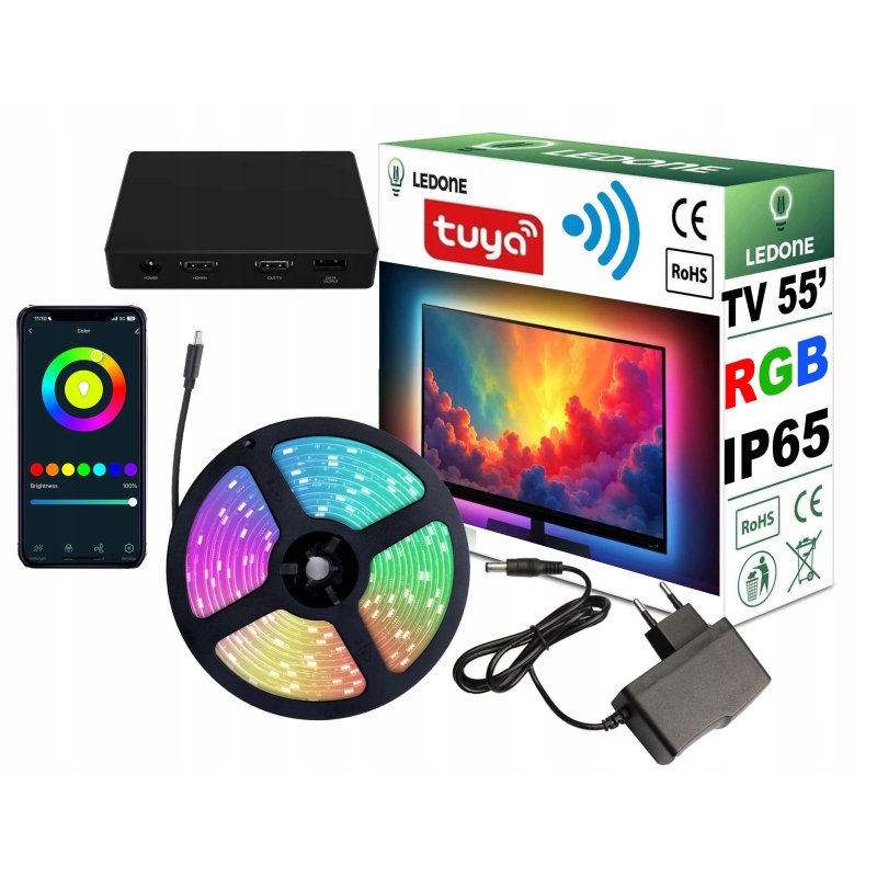 Ambilight TV 55 4K HDMI 2.0 Ambiente na Wi-Fi Smart Live TUYA LED RGB