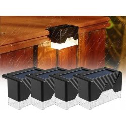 4x zestaw Lampka ogrodowa SOLARNA SCHODOWA na schody taras płot LED ZIMNY