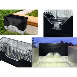 4x zestaw Lampka ogrodowa SOLARNA SCHODOWA na schody taras płot LED ZIMNY