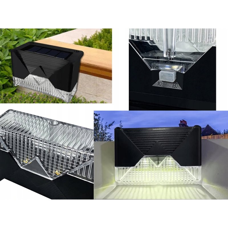 4x zestaw Lampka ogrodowa SOLARNA SCHODOWA na schody taras płot LED ZIMNY