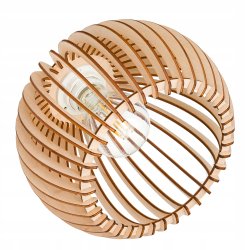 Lampa plafon żyrandol ruchomy sufitowa LOFT klosz kula 36 Drewno na 3x e27