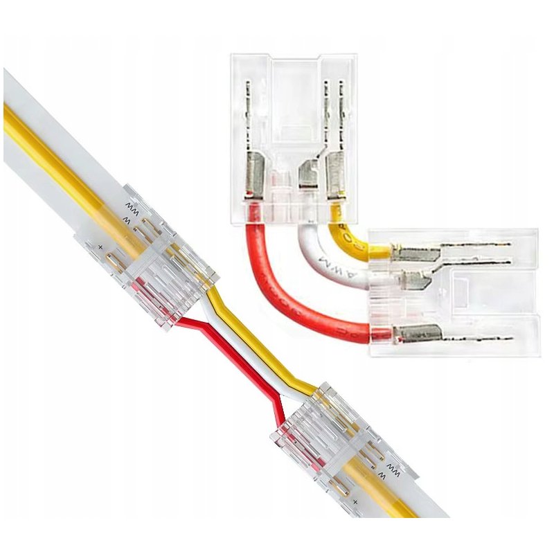 2x Złączka LED MONO CCT COB DIGITAL taśm cyfrowych 3PIN 10mm łącznik kątowy