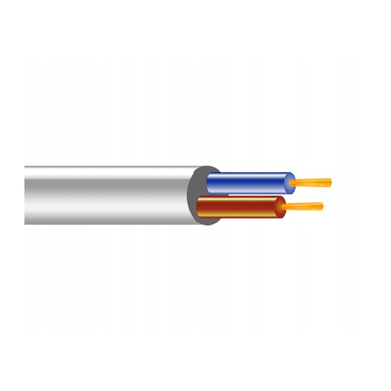 Kabel Przewód prądowy LINKA OMY 2x1,5 Cu Biały 1mb
