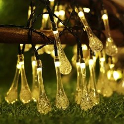 GIRLANDA solarna ciepła Lampki ogrodowe SOLARNE sople ICE 20LED CIEPŁE 4,5m