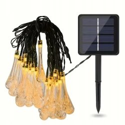 GIRLANDA solarna ciepła Lampki ogrodowe SOLARNE sople ICE 20LED CIEPŁE 4,5m