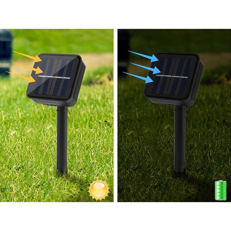 GIRLANDA solarna ciepła Lampki ogrodowe SOLARNE sople ICE 20LED CIEPŁE 4,5m