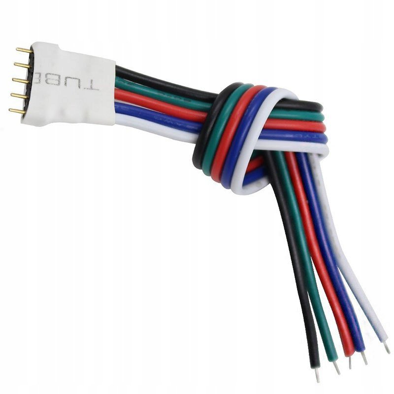 Złączka do taśmy LED RGBW 5-PIN męska z kablem
